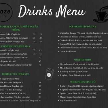 Thực đơn- Laze Café