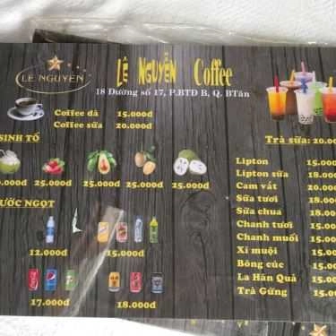 Thực đơn- Lê Nguyễn Coffee - Đường Số 17