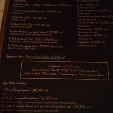 Thực đơn- Cafe Le Steak De Saigon