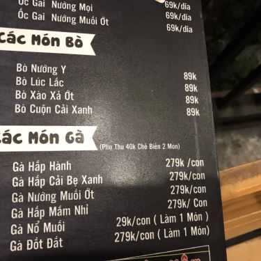 Thực đơn- Quán Nhậu Leng Keng - Quán Ăn Gia Đình