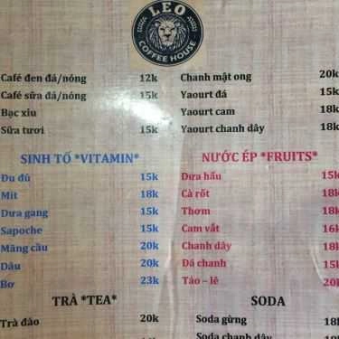 Thực đơn- Leo Coffee House - Vườn Lài