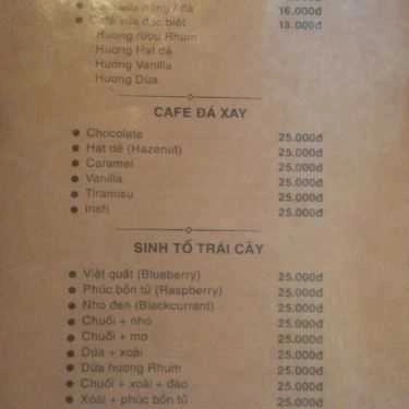 Thực đơn- Little Story Cafe