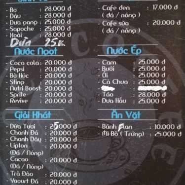 Thực đơn- Lốc Coffee - Cộng Hòa