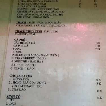 Thực đơn- Cafe Lolipop - Trà Sữa & Sinh Tố