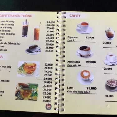 Thực đơn- Lốp Coffee - Nguyễn Cửu Đàm