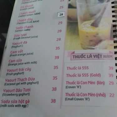 Thực đơn- Lotus - Cafe Sân Vườn