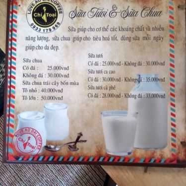 Thực đơn- Chí Toại - Love Áo Dài Coffee
