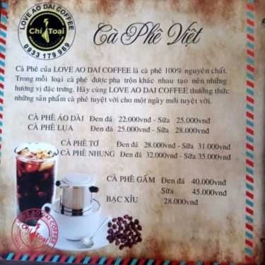 Thực đơn- Chí Toại - Love Áo Dài Coffee