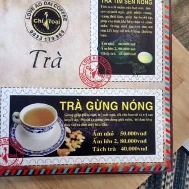 Thực đơn- Chí Toại - Love Áo Dài Coffee
