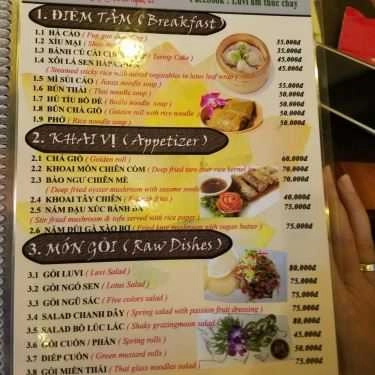 Thực đơn- Quán Ăn Luly - Ẩm Thực Chay