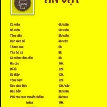 Thực đơn- Ăn Vặt Lumap - Lê Thị Hà
