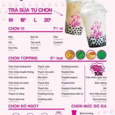 Thực đơn- Ăn vặt Lyho - Tea & Milktea Takeaway
