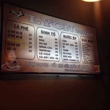 Thực đơn- Lyon Cafe - Nguyễn Duy Trinh