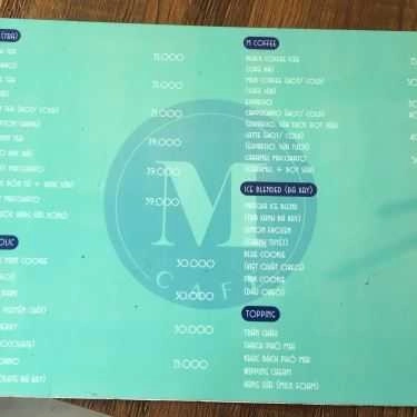 Thực đơn- M Cafe