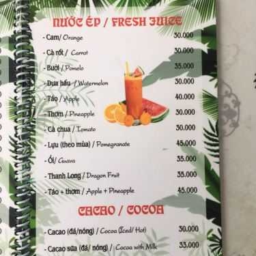 Thực đơn- Cafe Macarena - Juice, Tea & More