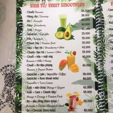 Thực đơn- Cafe Macarena - Juice, Tea & More