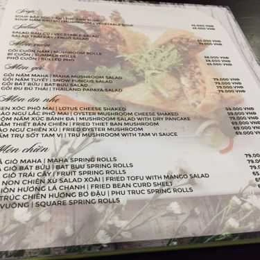 Thực đơn- Quán Ăn Maha Vegan - Nhà Hàng Chay