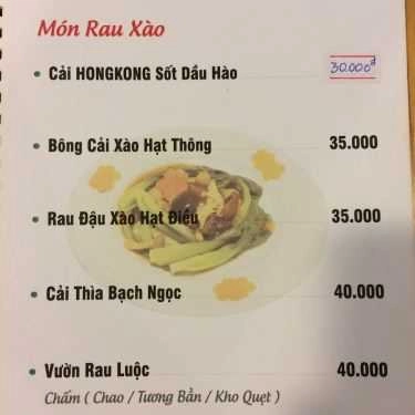 Thực đơn- Quán Ăn Mầm Xanh - Ẩm Thực Chay