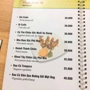Thực đơn- Quán Ăn Mầm Xanh - Ẩm Thực Chay