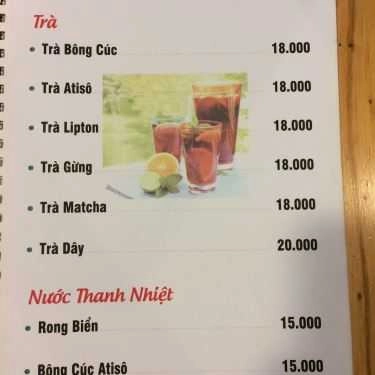 Thực đơn- Quán Ăn Mầm Xanh - Ẩm Thực Chay