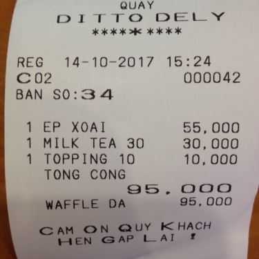 Thực đơn- Cafe Mango Coco - Diamond Plaza