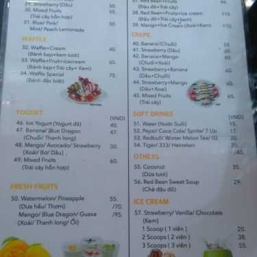 Thực đơn- Cafe Mango Coco - Diamond Plaza