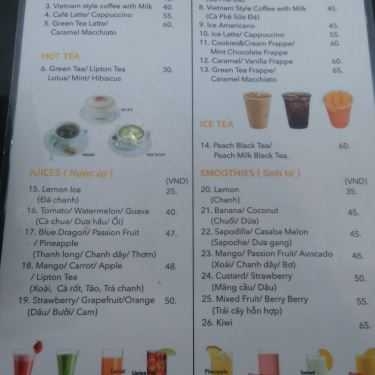 Thực đơn- Cafe Mango Coco - Diamond Plaza