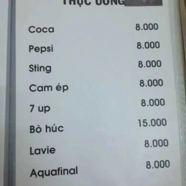 Thực đơn- Mạnh Quý - Thịt Thỏ & Quán Nhậu