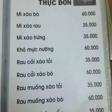 Thực đơn- Mạnh Quý - Thịt Thỏ & Quán Nhậu