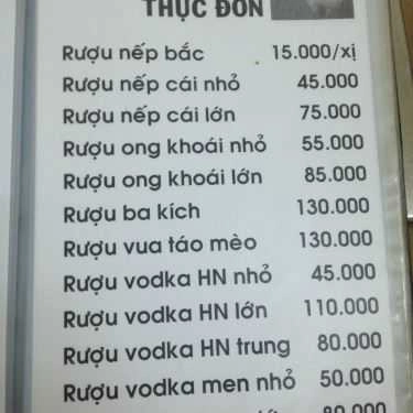 Thực đơn- Mạnh Quý - Thịt Thỏ & Quán Nhậu