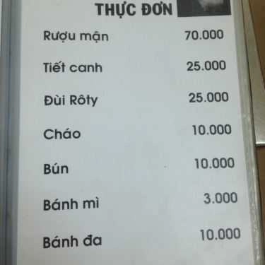 Thực đơn- Mạnh Quý - Thịt Thỏ & Quán Nhậu