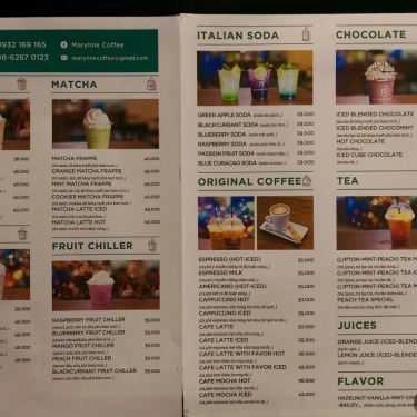 Thực đơn- Maryline Coffee Shop - Bình Thạnh