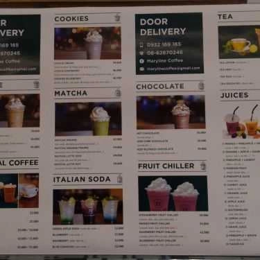 Thực đơn- Maryline Coffee Shop - Bình Thạnh