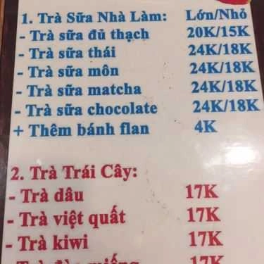 Thực đơn- Ăn vặt Mây - Trà Sữa Nhà Làm
