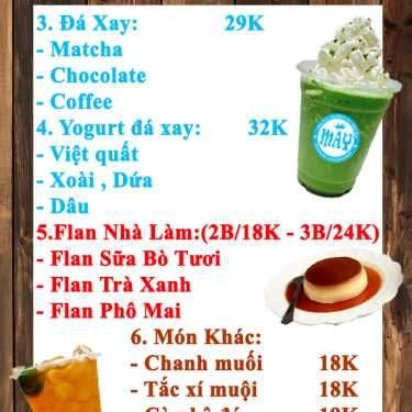 Thực đơn- Ăn vặt Mây - Trà Sữa Nhà Làm