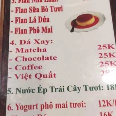 Thực đơn- Ăn vặt Mây - Trà Sữa Nhà Làm