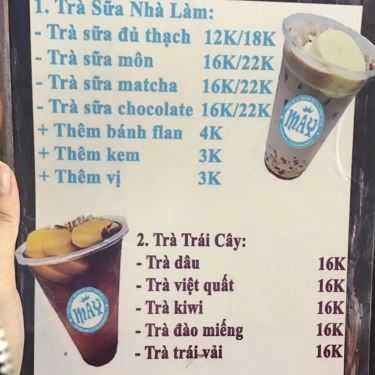 Thực đơn- Ăn vặt Mây - Trà Sữa Nhà Làm