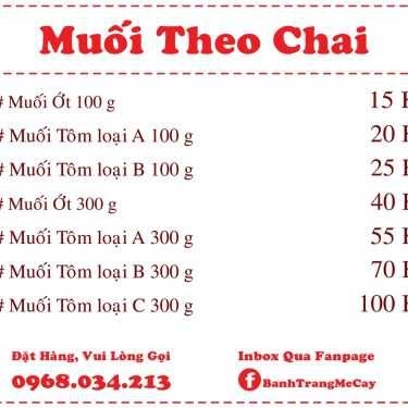 Thực đơn- Shop online Mê Cay - Bánh Tráng & Muối Online - Etown Cộng Hòa