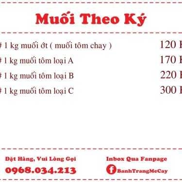 Thực đơn- Shop online Mê Cay - Bánh Tráng & Muối Online - Etown Cộng Hòa