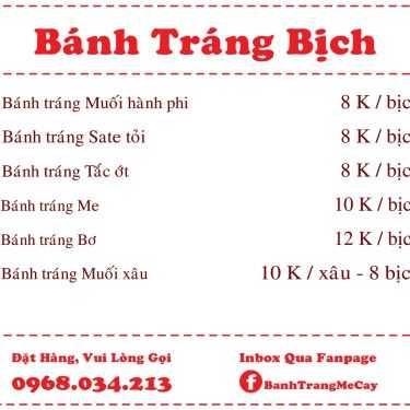 Thực đơn- Shop online Mê Cay - Bánh Tráng & Muối Online - Etown Cộng Hòa