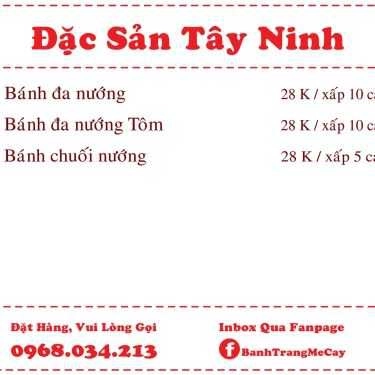 Thực đơn- Shop online Mê Cay - Bánh Tráng & Muối Online - Etown Cộng Hòa