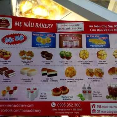 Thực đơn- Tiệm Bánh Mẹ Nâu Bakery
