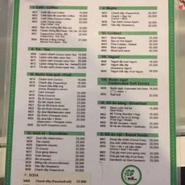Thực đơn- MeFarm Coffee