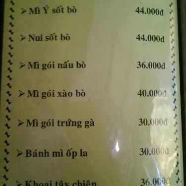 Thực đơn- Memory Cafe - Thủ Đức
