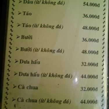 Thực đơn- Memory Cafe - Thủ Đức