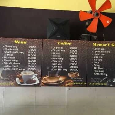 Thực đơn- Memory Coffee - Đường Số 6