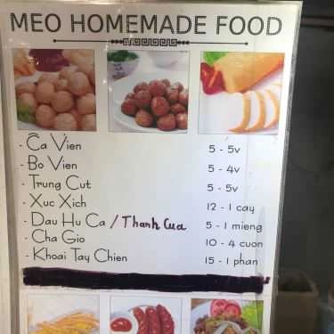 Thực đơn- Ăn vặt Méo Homemade - Trà Sữa Nhà Làm