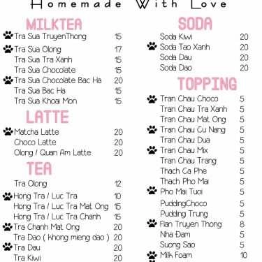 Thực đơn- Ăn vặt Méo Homemade - Trà Sữa Nhà Làm