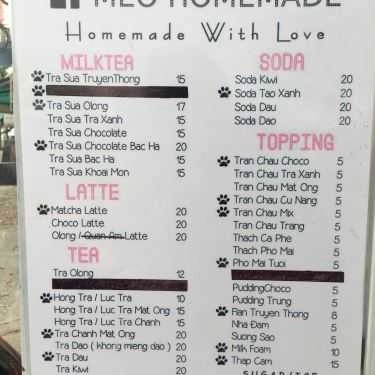 Thực đơn- Ăn vặt Méo Homemade - Trà Sữa Nhà Làm