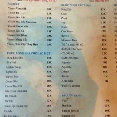 Thực đơn- Ăn vặt Mèo Ú BBQ - Xiên Nướng 5K - Lý Chính Thắng